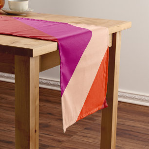 Chemin De Table Court Diagonale vibrante des rayures d'été coureur de ta