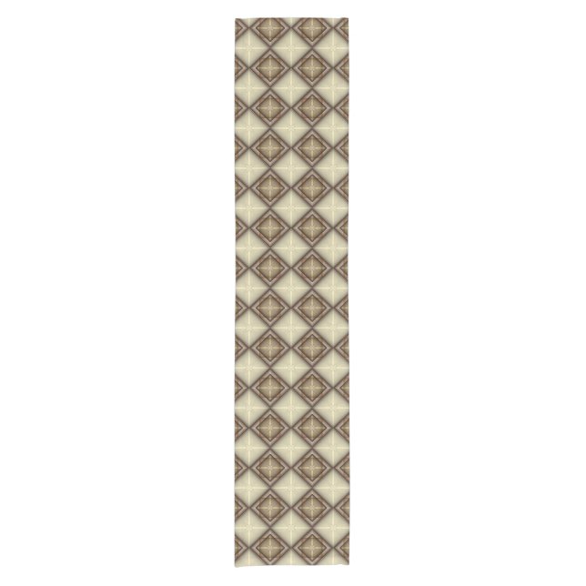 Chemin De Table Court Diamants Beige & Rose (Devant)