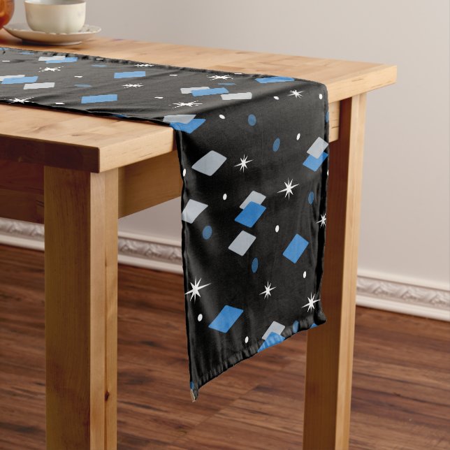 Chemin De Table Court Diamants de l'âge de l'espace bleu noir (In Situ)