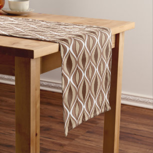 Chemin De Table Court Diamants modernes du milieu du siècle, Taupe et Br