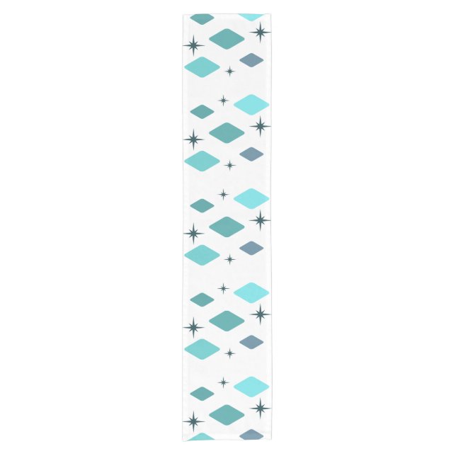 Chemin De Table Court Diamants moyens minimaux Turquoise (Devant)