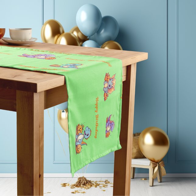 Chemin De Table Court Dinosaur Thème Table Runner Anniversaire de enfant (Créateur téléchargé)