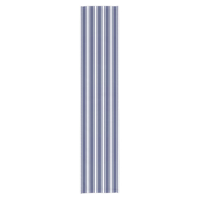 Chemin De Table Court Double Rayures Bleu Marine (Devant)