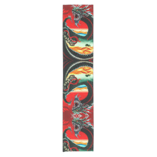 CHEMIN DE TABLE COURT DRAGON ASIATIQUE