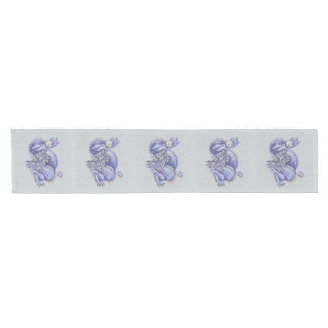 Chemin De Table Court Dragon bleu (Horizontal)