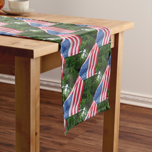 Chemin De Table Court Drapeau américain (In Situ)