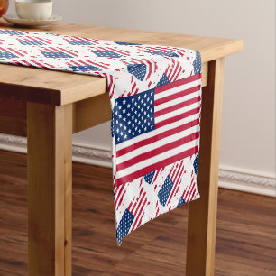 Chemin De Table Court Drapeau américain AMÉRIQUE Patriotique