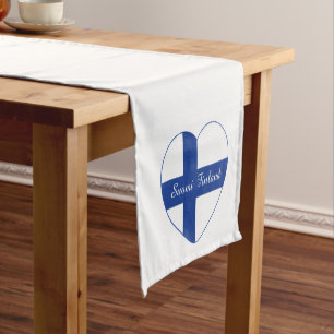 Chemin De Table Court Drapeau cardiaque finlandais coureurs de table per