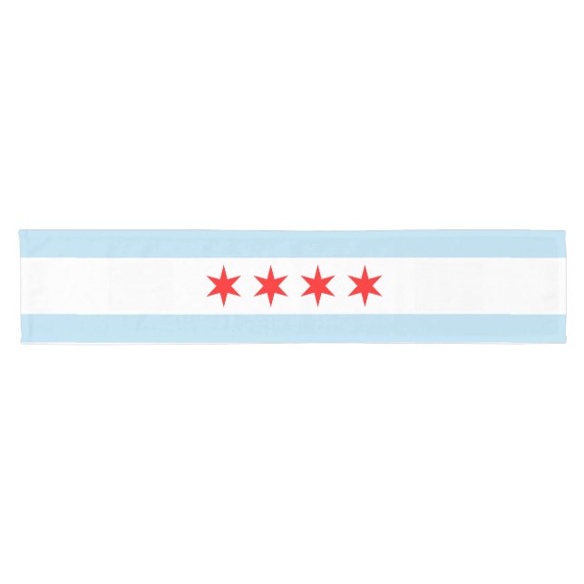 Chemin De Table Court Drapeau de Chicago (Horizontal)