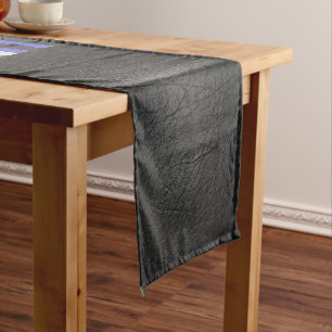 Chemin De Table Court Drapeau de fierté en cuir SlipperyJoe's noir bleu 