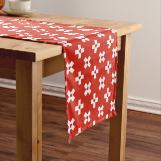 Chemin De Table Court Drapeau de la Suisse avec le motif de coeur