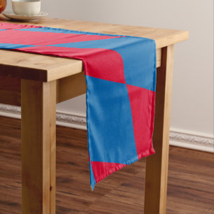 Chemin De Table Court Drapeau diamant Bavière bleu et rouge Motif