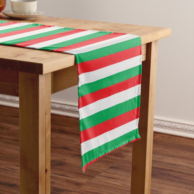 Chemin De Table Court Drapeau italien - rayures vert, rouge et blanc (In Situ)