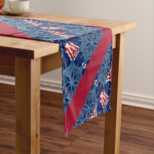 Chemin De Table Court Drapeau patriotique américain 4 juillet
