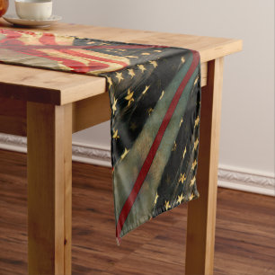 Chemin De Table Court Drapeau patriotique américain 4 juillet