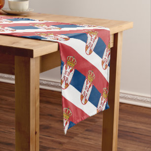 Chemin De Table Court Drapeau serbe & Serbie mode maison / fans de sport