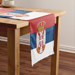 Chemin De Table Court Drapeau serbe & Serbie mode maison / fans de sport