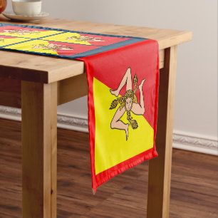 Chemin De Table Court Drapeau sicilien & Sports décoration de la maison
