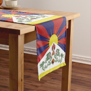 Chemin De Table Court Drapeau tibétain & décoration d'une fan house / Ch