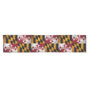 Chemin De Table Court Drapeau vintage patiné d'état du Maryland