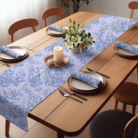 Élégant bleu vintage violet toile de jouy imprimé