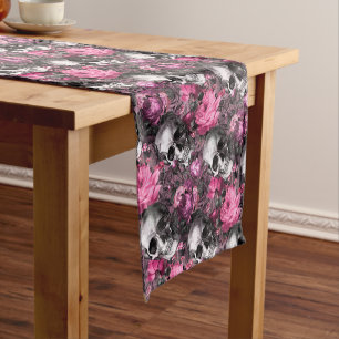 Chemin De Table Court Élégant crâne rose