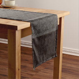 Chemin De Table Court Elégant Greige Damask Christmas Star Motif