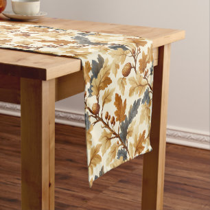 Chemin De Table Court Élégant Motif d'automne feuille de chêne et pineco