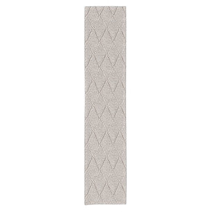 Chemin De Table Court Élégant motif tricot diamant faux crème pâle