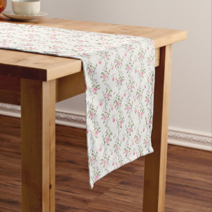 Chemin De Table Court Élégant rose Roses Fleurs Motif