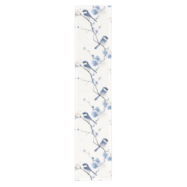 Chemin De Table Court Elegant titmouse on white (Devant)