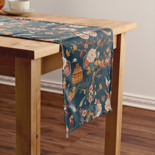 Chemin De Table Court Élégante Chinoiserie (In Situ)