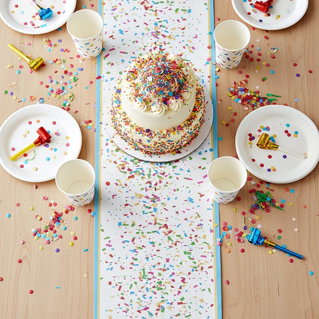 Chemin de table court en confettis colorés (Créateur téléchargé)