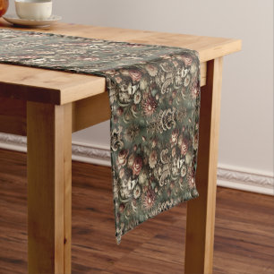 Chemin De Table Court Ennui Elegance - Modèle Floral baroque gothique