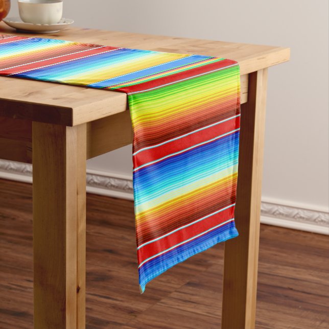 Chemin De Table Court Espagnol traditionnel couvrant mexicain vibrant (In Situ)