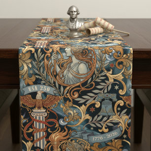 Chemin De Table Court États-Unis 250 Liberty motif Art Nouveau ID1302