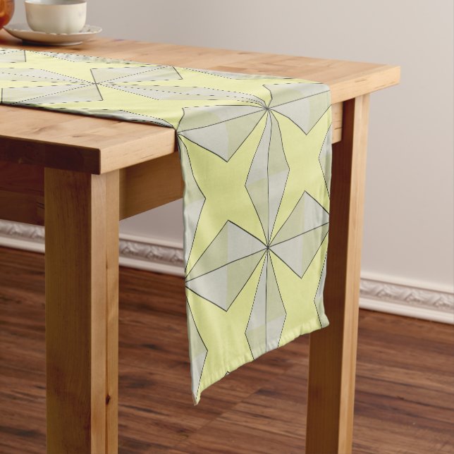 Chemin De Table Court Étoiles et jaune de diamants (In Situ)
