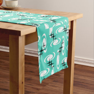 Chemin De Table Court Étoiles Motif Turquoise