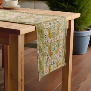 Chemin De Table Court Fabriqué en Italie Victorian Paisley Rose Floral O