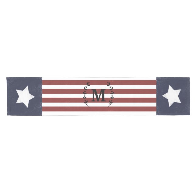 Chemin De Table Court Farmhouse Patriotic Americana moderne 4 juillet (Horizontal)