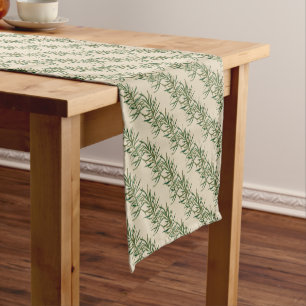 Chemin De Table Court Farmhouse Rosemary Motif Runner table