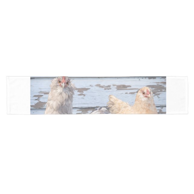 Chemin De Table Court Ferme de Pâques Deux Poules (Horizontal)