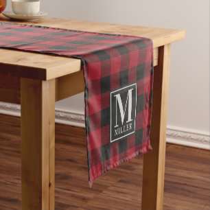 Chemin De Table Court Ferme moderne Red Buffalo Check Monogramme