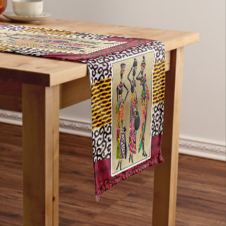 Chemin De Table Court Fête tribale Afrocentrique Art