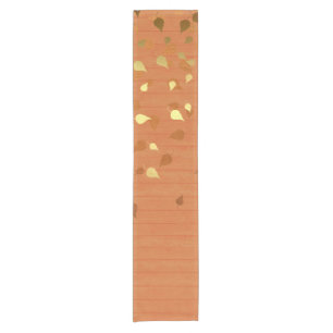 Chemin De Table Court Feuille d'or d'automne/motif de Pinecone