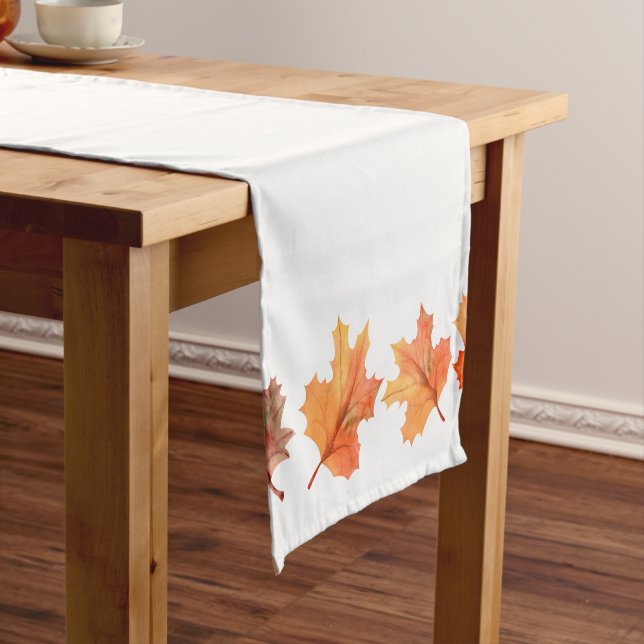 Chemin De Table Court Feuilles d'érable d'automne d'or (In Situ)