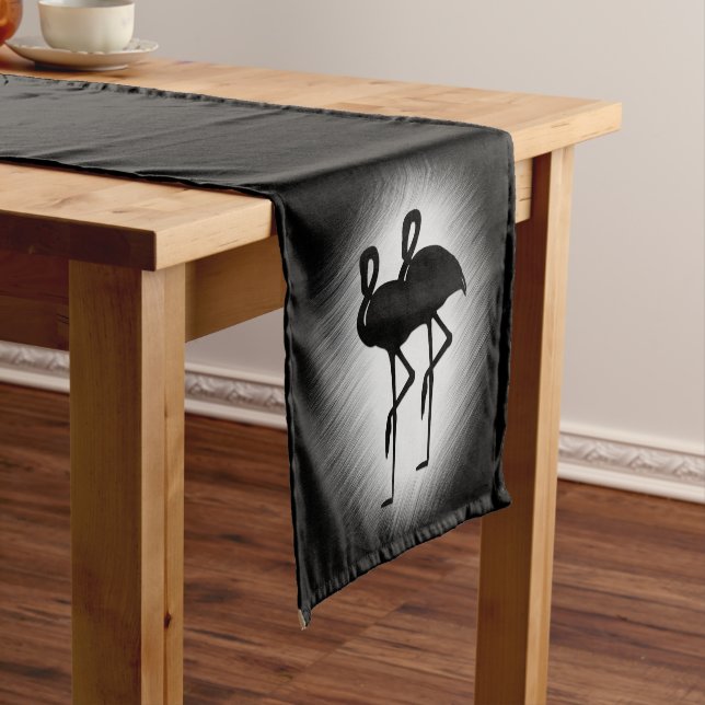 Chemin De Table Court Flamant rose noir et blanc (In Situ)
