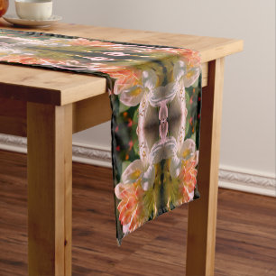 Chemin De Table Court Fleur Azalée Blanche Fleur Et Bud Abstrait