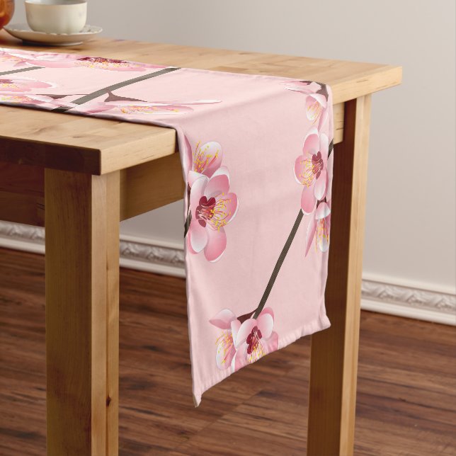 Chemin De Table Court Fleur de cerise (In Situ)