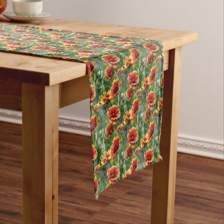 Chemin De Table Court Fleur de marguerite colorée Motif naturel